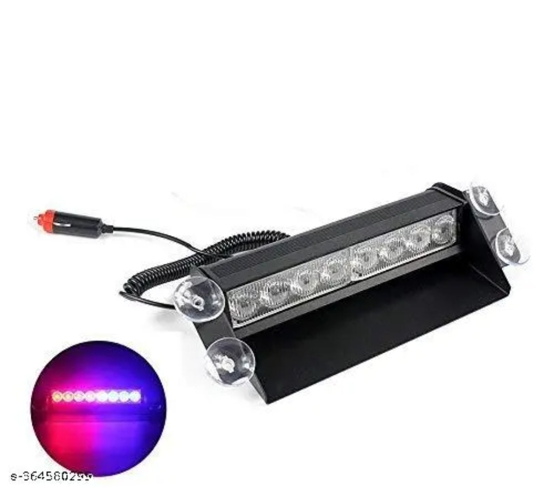 Red Blue And White Police Flashing Light for all Cars- Material: Metal & Plastic, 1 Unit