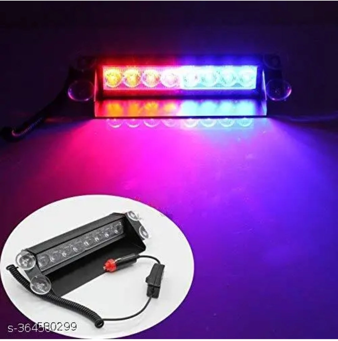 Red Blue And White Police Flashing Light for all Cars- Material: Metal & Plastic, 1 Unit