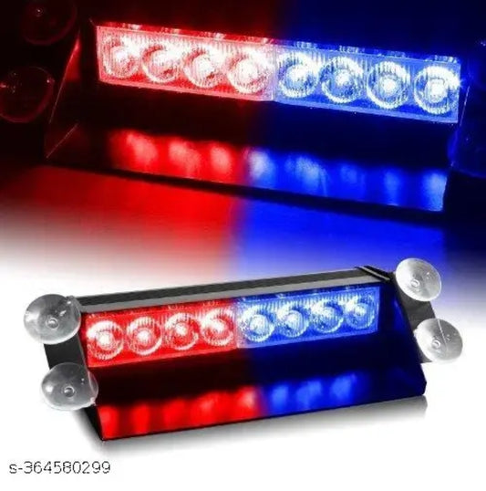 Red Blue And White Police Flashing Light for all Cars- Material: Metal & Plastic, 1 Unit