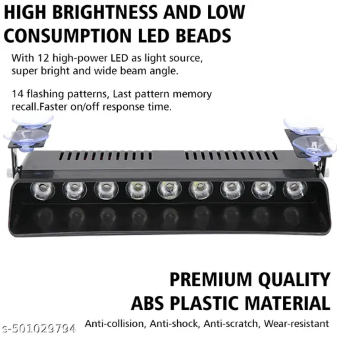 Cartronics 9 LED Car Strobe Warning Light Police LED Flashing Emergency Signal Lights